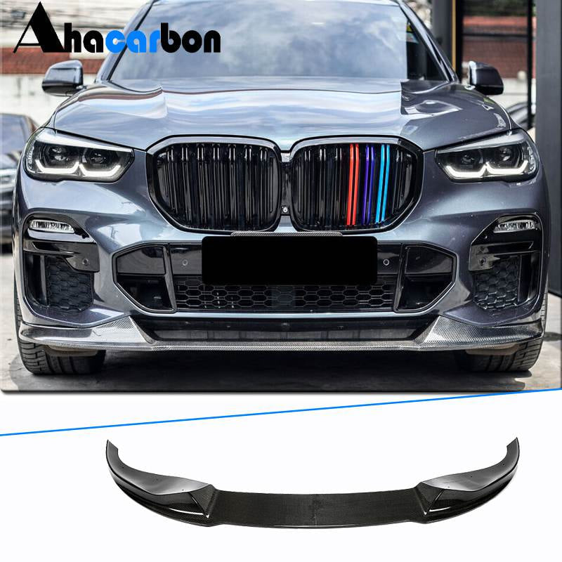 Front Lip Spoiler Paradigm V-4 (2018-2022, Real Carbon) for BMW X5 G05 2019- - image 1