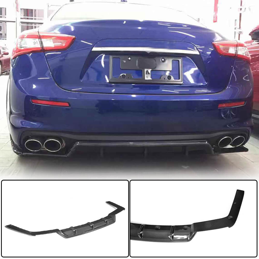 Rear Bumper Diffuser (for Base 2018-2020, Carbon) for Maserati Ghibli 2013-2023 - image 1