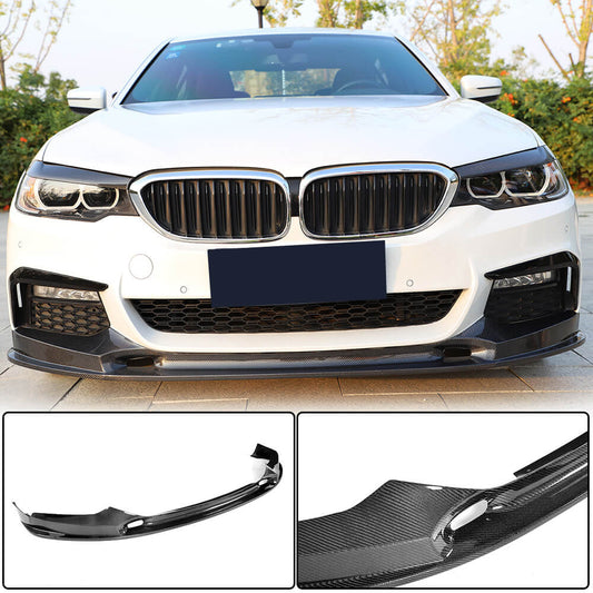 Front Bumper Lip Carbon Fiber V2 (2017-2020 M-Sport) for BMW 5 Series G30/31 2017-2023 - image 1