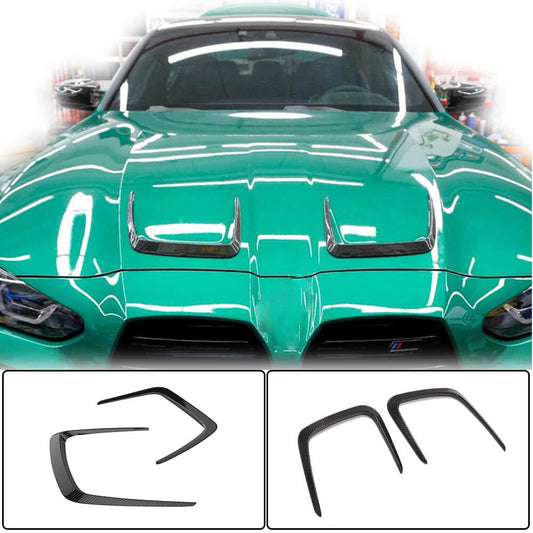 Engine Hood Air Vent Covers Dry Carbon Fiber (2021+) for BMW 4 series G22/23/26 2020- - image 1