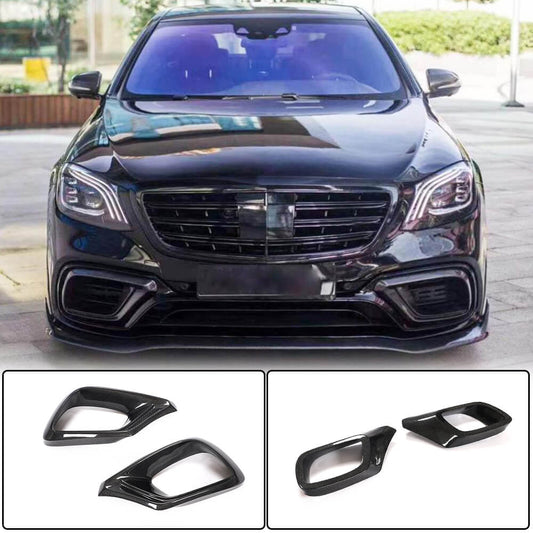 Carbon Inserts Front Bumper (for AMG 2018-2021) for Mercedes S-сlass W222 2013-2022 - image 1