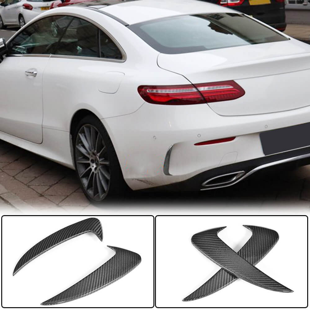 Rear bumper protectors V1 (for coupe/convertible Base/AMG-Line/C43 AMG 2015-2019, Carbon) for Mercedes C-class W205 2014-2021 - image 1