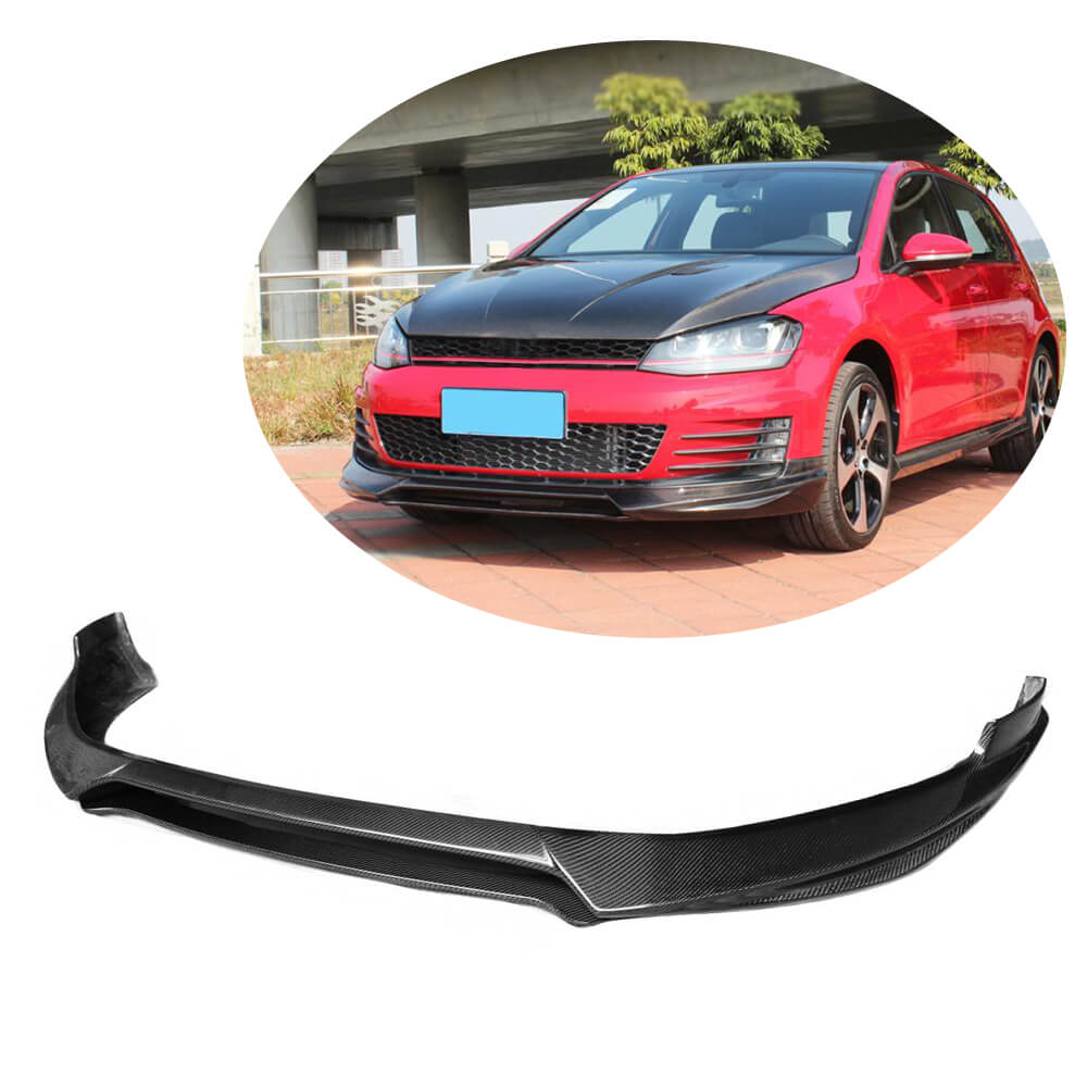 Front Bumper Lip V1 (for GTI HB 2012-2017, Carbon) for Volkswagen Golf 7/E-Golf 2012-2020 - image 1