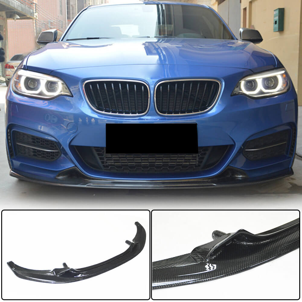 Front Bumper Lip V1 for F22/F23 M-Sport, Carbon for BMW 2 Series F22/F23 2014-2021 - image 1