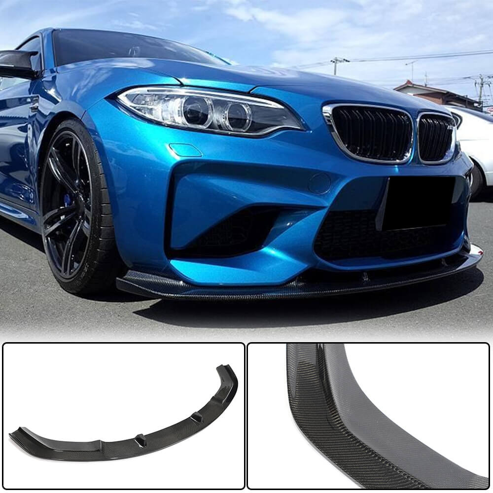 Front Bumper Lip V6 for F87 M2, Carbon for BMW 2 Series F22/F23 2014-2021 - image 1