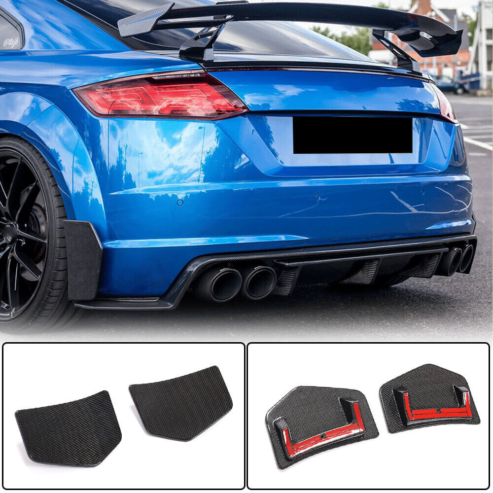 Rear Bumper Flap Extensions (for S-line/TTS/TTRS, 2014-2019, Carbon) for Audi ТТ 2014-2023 - image 1