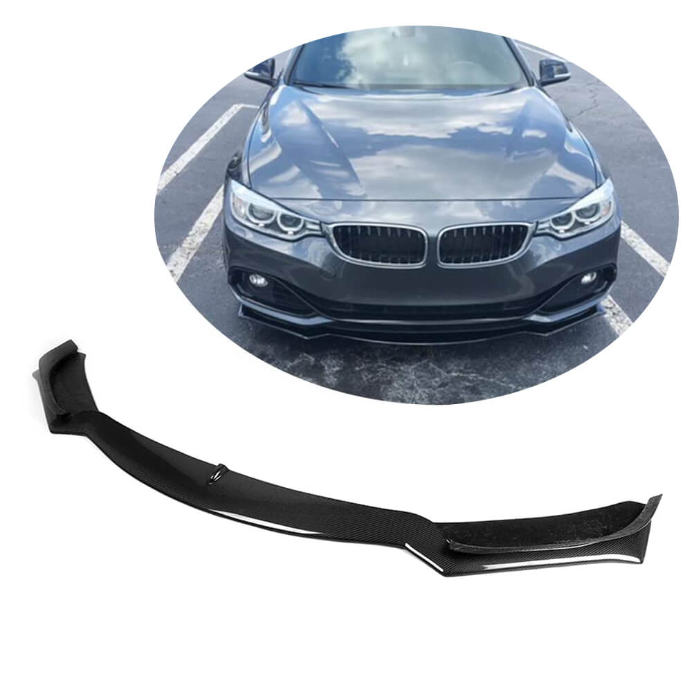 Front Bumper Lip Spoiler (for Base 2013-2016, Carbon) for BMW 4 Series F-32 2012-2020 - image 1