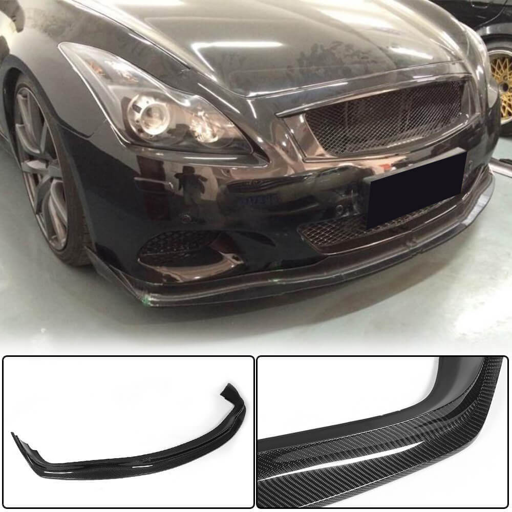Front Bumper Lip Spoiler (for G37 Coupe 2009-2013, Carbon) for Infiniti G25/G35/37 (V36/CV36) 2006-2015 - image 1