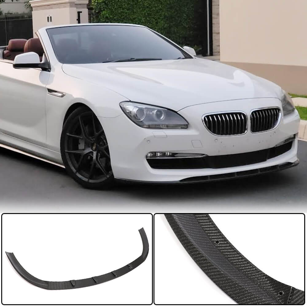 Front Bumper Lip Spoiler (for Base 2011-2014, Carbon) for BMW 6 Series F12/F13/F06 2011-2018 - image 1