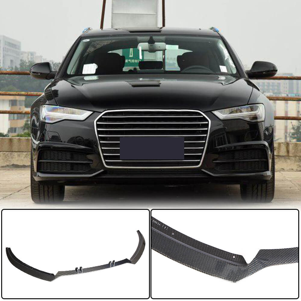 Front bumper lip Carbon V2 (for S-Line 2014-2018) for Audi A6 C7 2011-2017 - image 1
