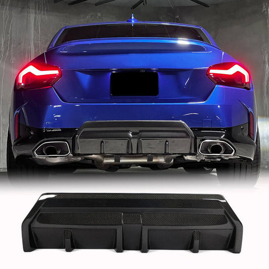 Rear Bumper Diffuser Carbon Fiber V2 (M Sport) for BMW 2 Series G42 2021- - image 1
