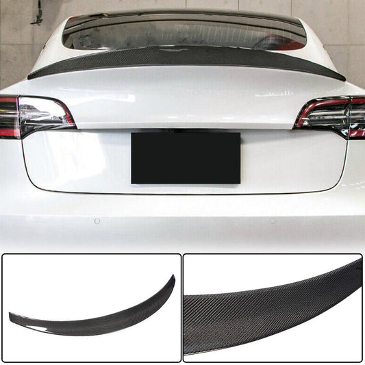 Rear Spoiler V10 (2017-2023, Carbon) for Tesla Model 3 2017- - image 1