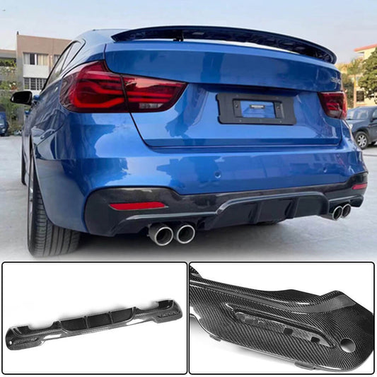 Rear Bumper Diffuser Carbon Fiber V4 (for F34 M-Sport) for BMW 3 series F-30/31/34 2012-2019 - image 1