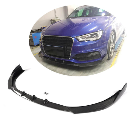 Front Bumper Lip V1 for S-Line 2012-2016 HB, Carbon for Audi A3 2012-2020 - image 1