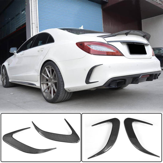 Covers on the rear bumper (for Base / CLS63 AMG SD 2015-2018, Carbon) for Mercedes CLS C218 2011-2018 - image 1