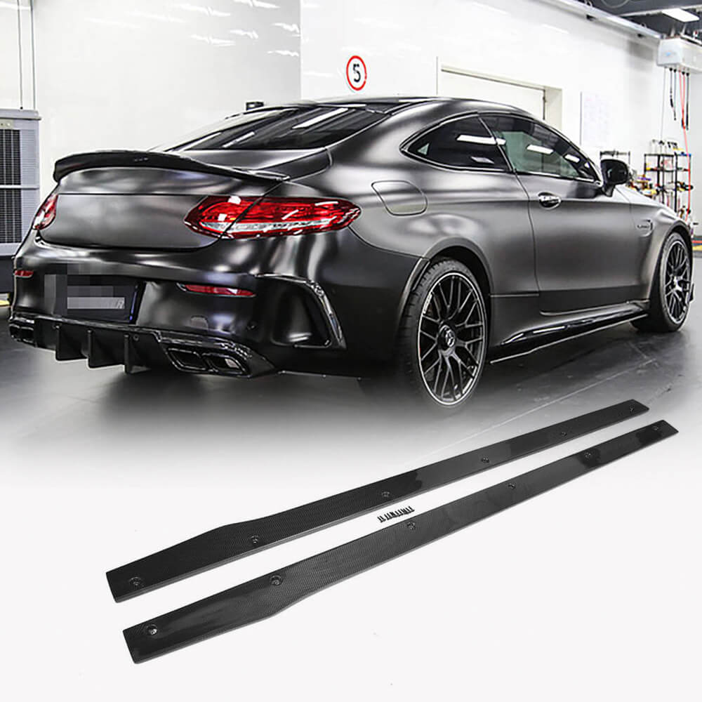 Side Skirts V2 (for C43/C63 AMG 2015-2019, Carbon) for Mercedes C-сlass W205 2014-2021 - image 1