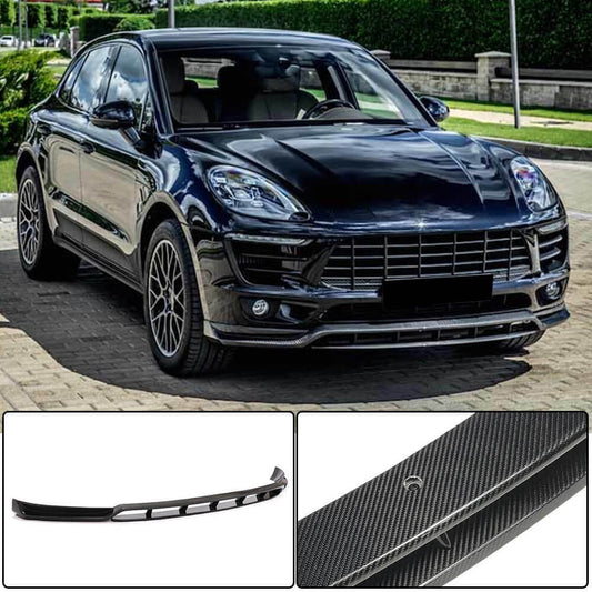 Front Bumper Lip V2 (2014-2018, Carbon) for Porsche Macan 2014-2024 - image 1