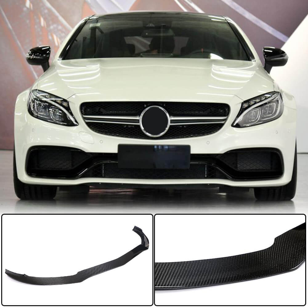 Lip V3 front bumper cover (for coupe/cabriolet C63 AMG 2015-2019, Carbon) for Mercedes C-class W205 2014-2021 - image 1