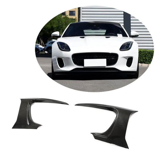 Carbon Front Bumper Covers (for Base 2017-2019) for Jaguar F-Type 2013-2024 - image 1