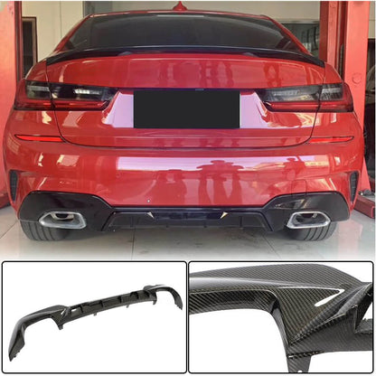 Rear Bumper Diffuser Carbon Fiber V4 (2019-2021, M-Sport) for BMW 3 series G20/21 2018- - image 1