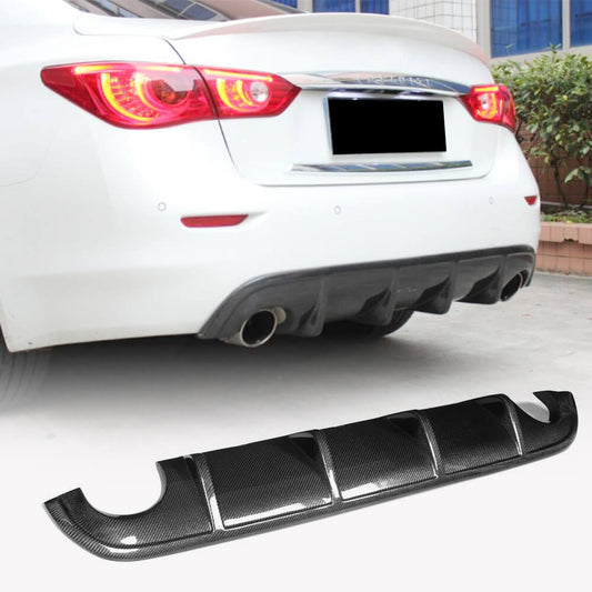 Rear bumper diffuser V1 (for Q50 Base/Sport 2014-2017, Carbon) for Infiniti Q50/Q60 2013-2024 - image 1