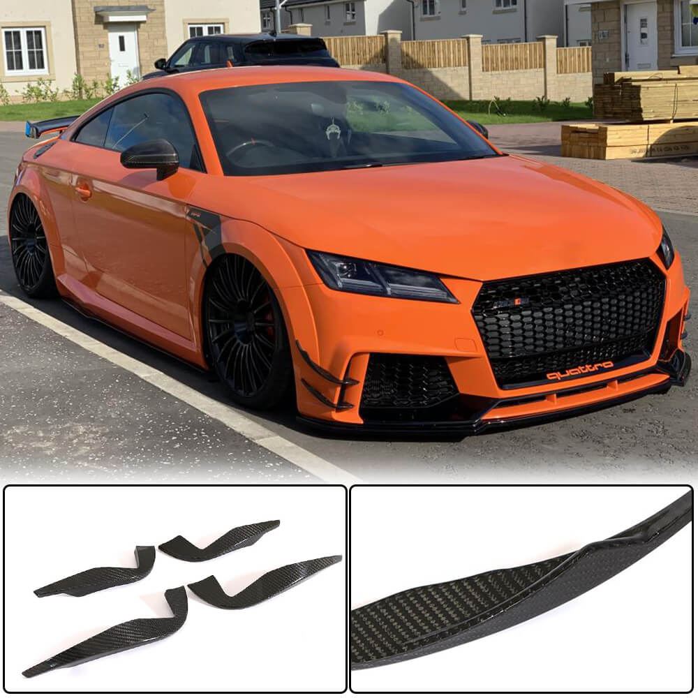 Front bumper side skirts (for RS, 2016-2019, Carbon) for Audi TT 2014-2023 - image 1