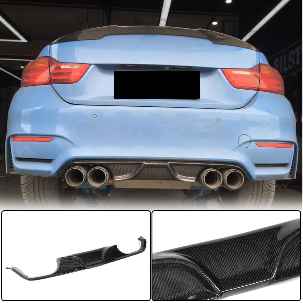 Rear Bumper Diffuser V7 (for F82/F83, Carbon) for BMW 4 Series F32/F33/F36 2012-2020 - image 1