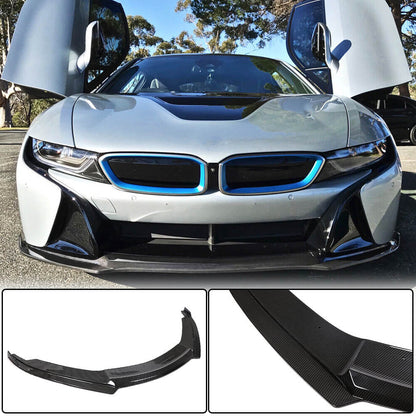 Front Bumper Lip Dry Carbon Fiber for BMW I8 2014-2020 - image 1