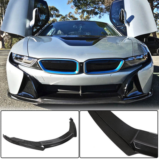 Front Bumper Lip Dry Carbon Fiber for BMW I8 2014-2020 - image 1