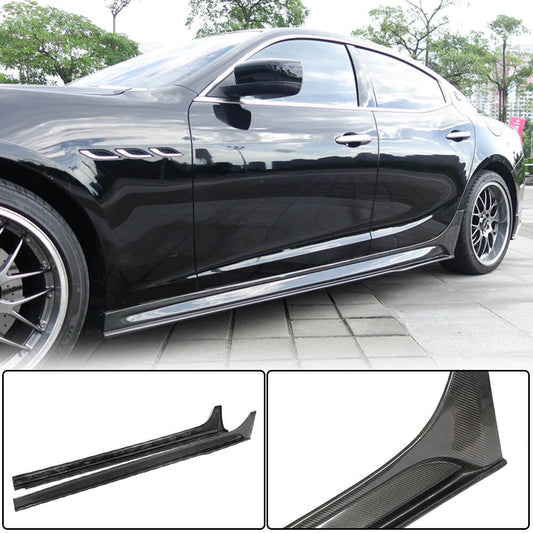 Side Skirts V3 (for Base/S/S Q4/Diesel/250 Diesel, Carbon) for Maserati Ghibli 2013-2023 - image 1