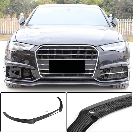 Front bumper lip Carbon V3 (for S-Line 2014-2018) for Audi A6 C7 2011-2017 - image 1