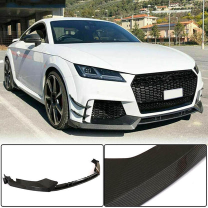 Front Bumper Lip Spoiler (for RS, 2016-2019, Carbon) for Audi ТТ 2014-2023 - image 1