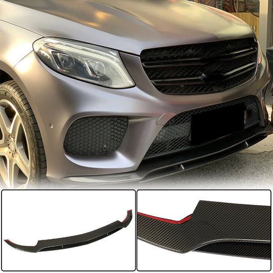 Front Bumper Lip Extensions (for GLE43 AMG, Carbon) for Mercedes GLE coupe C292 2015-2019 - image 1