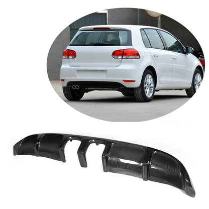 Rear Bumper Diffuser V2 (for Base HB 2010-2013, Carbon) for Volkswagen Golf 6 2008-2014 - image 1