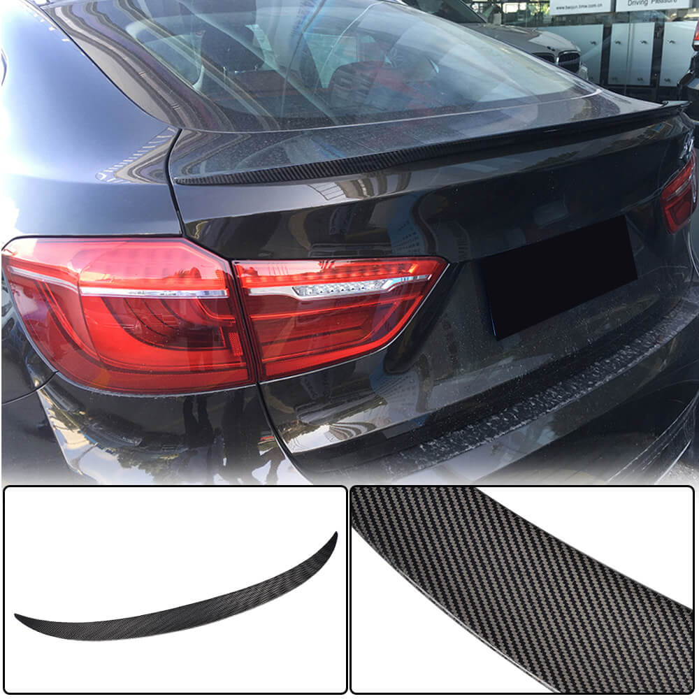 Rear Trunk Spoiler Carbon Fiber V1 for BMW X6 F-16 2014-2019 - image 1