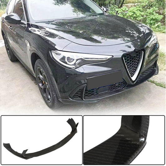 Front lip spoiler (for Base, 2017-2023, Carbon) for Alfa Romeo Stelvio 2016- - image 1