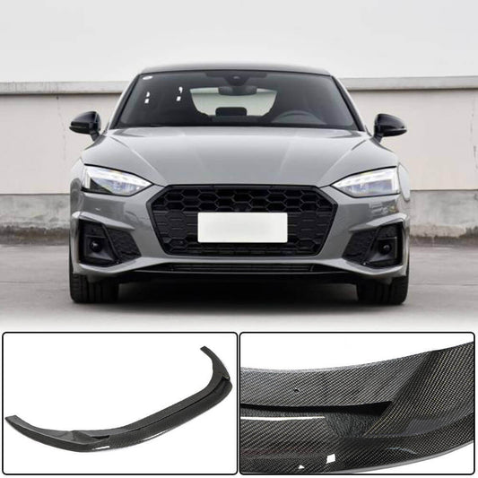 Front Bumper Lip V3 (for S-Line 2021-2025, Carbon) for Audi A5 2016-2025 - image 1