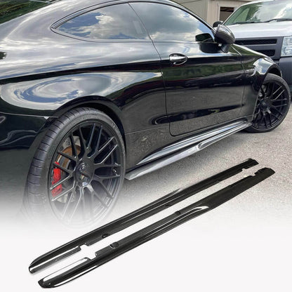Side Skirts V4 (for C43/C63 AMG 2015-2019, Carbon) for Mercedes C-сlass W205 2014-2021 - image 1