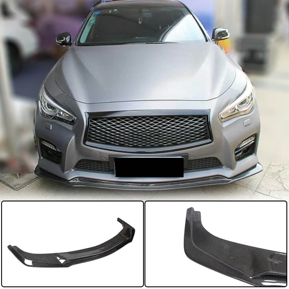 Lip V1 front bumper cover (for Q50 Sport 2014-2017, Carbon) for Infiniti Q50/Q60 2013-2024 - image 1