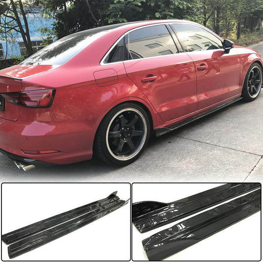 Side Skirts (for Base Sedan, Carbon) for Audi A3 2012-2020 - image 1