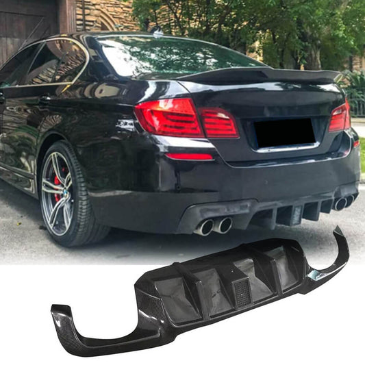 Rear Bumper Diffuser Carbon Fiber V3 (M-Sport) for BMW 5 series F-10/11/07 2010-2016 - image 1