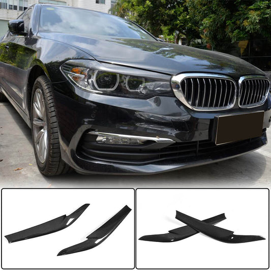 Headlight Lamp Eyelid Eyebrows Dry Carbon Fiber (2017-2020) for BMW 5 Series G30/31 2017-2023 - image 1