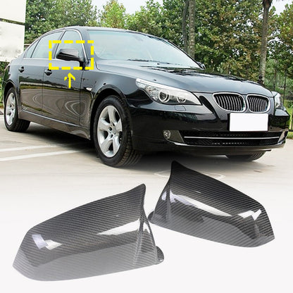 Mirror Covers (for 2007-2010, Carbon) for BMW 5 Series E-60/61 2003-2010 - image 1