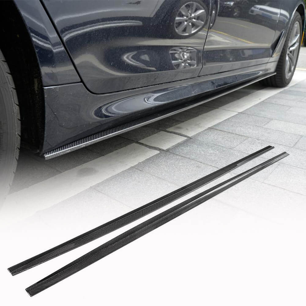 Side Skirt Extensions V1 (for M-Sport/M5 2017-2020, Carbon) for BMW 5 Series G30/G31 2017-2023 - image 1