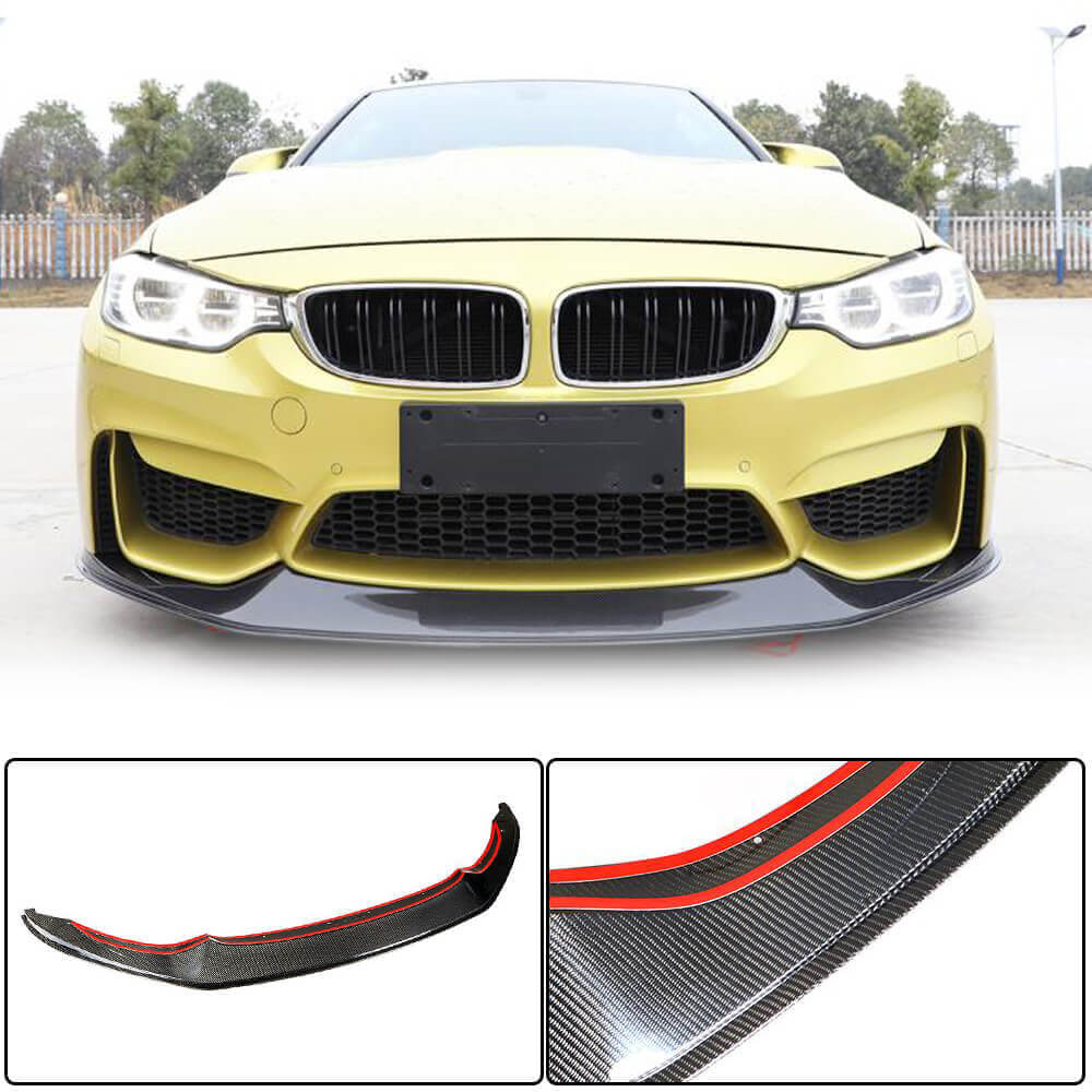 Front Bumper Lip V7 (for F82/F83, Carbon) for BMW 4 Series F32/F33/F36 2012-2020 - image 1