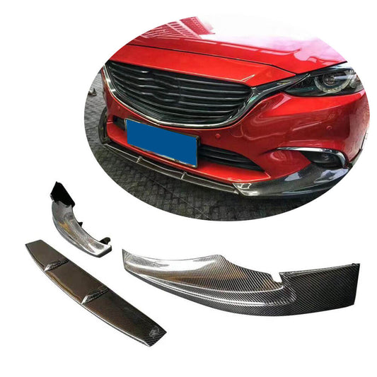 Lip V1 front bumper cover (2017-2019, Carbon) for Mazda 6 2012-2024 - image 1