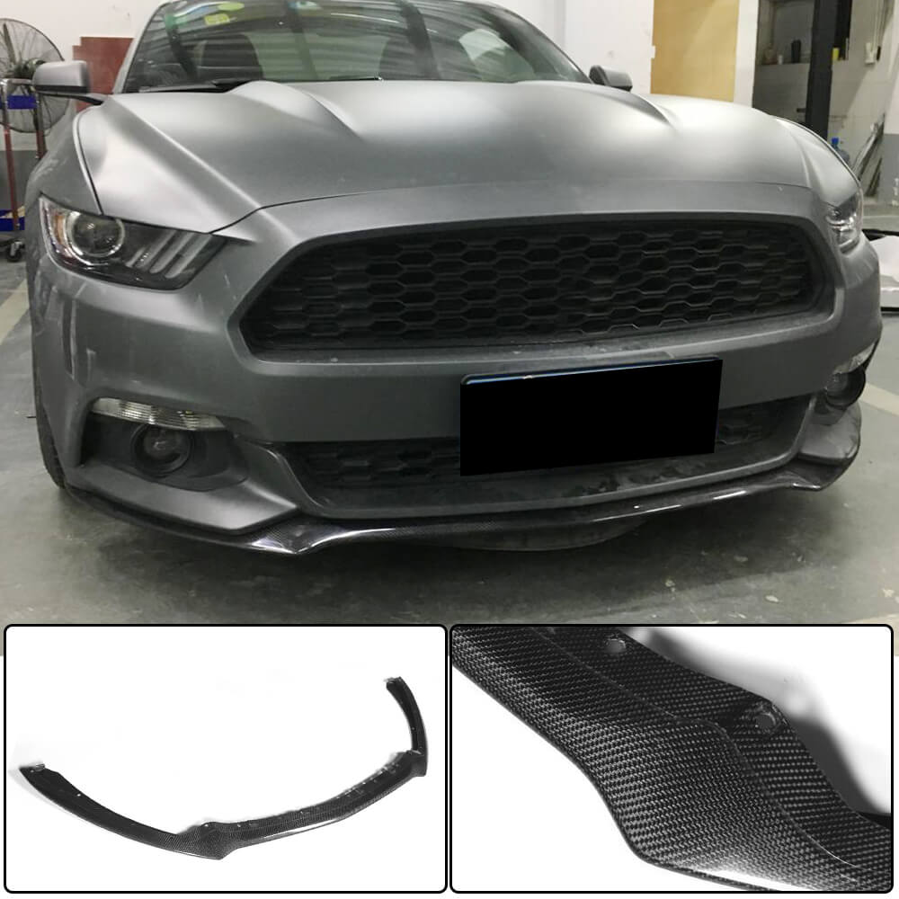 Front Bumper Lip (2015-2017, Carbon) for Ford Mustang 2015-2023 - image 1