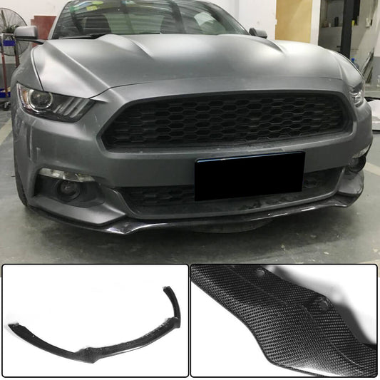 Front Bumper Lip (2015-2017, Carbon) for Ford Mustang 2015-2023 - image 1