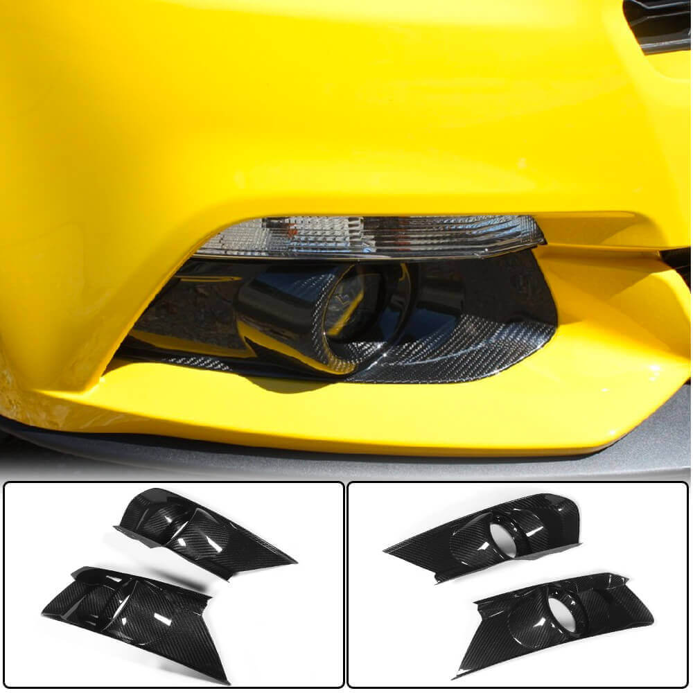 Covers for fog lights V2 (2015-2017, Carbon) for Ford Mustang 2015-2023 - image 1
