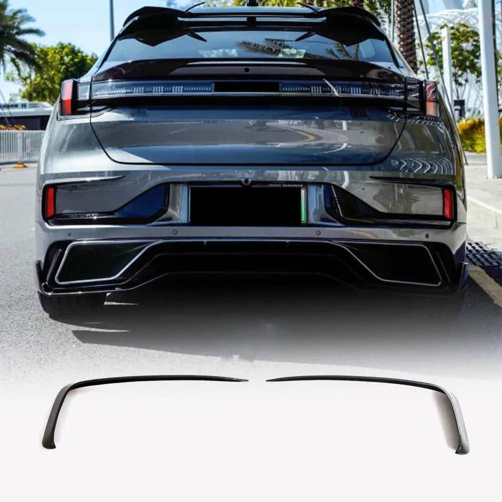 Covers on the rear bumper (2021-2024, Carbon) for Zeekr 001 - image 1